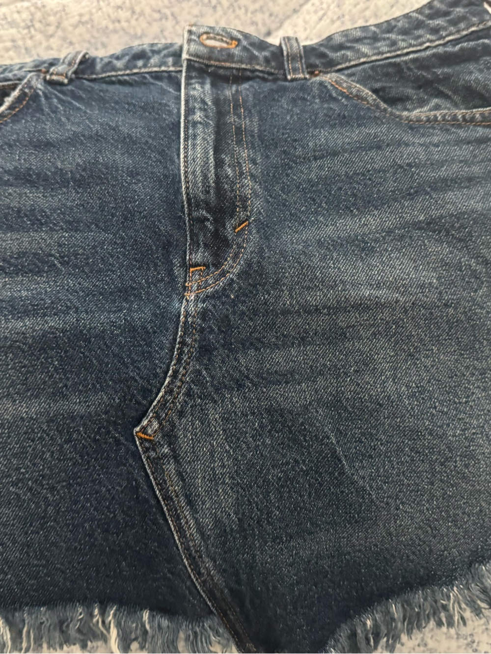 Asymmetrical Women's Denim Skirt in Dark Blue - Chic Casual